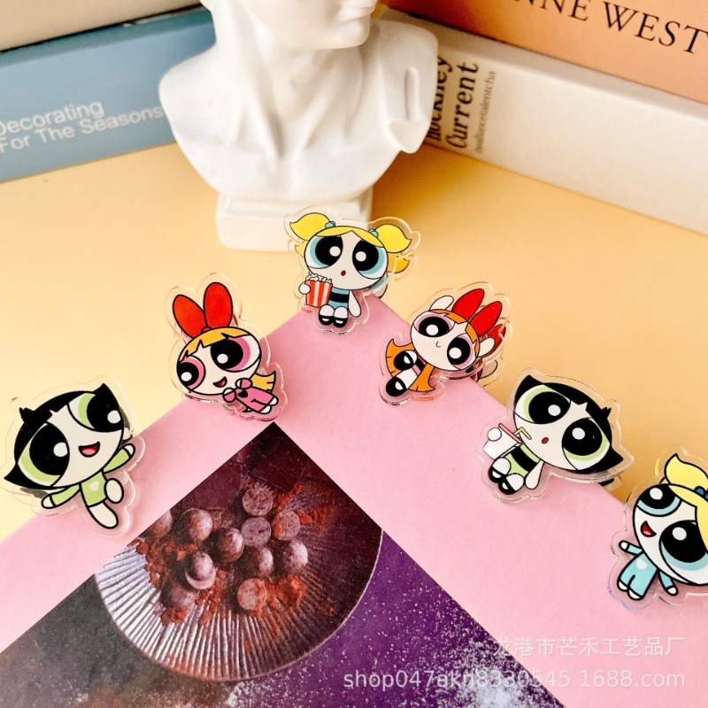 Office Supply Cart - 6PCS Kawaii The Powerpuffs Girls 아크릴