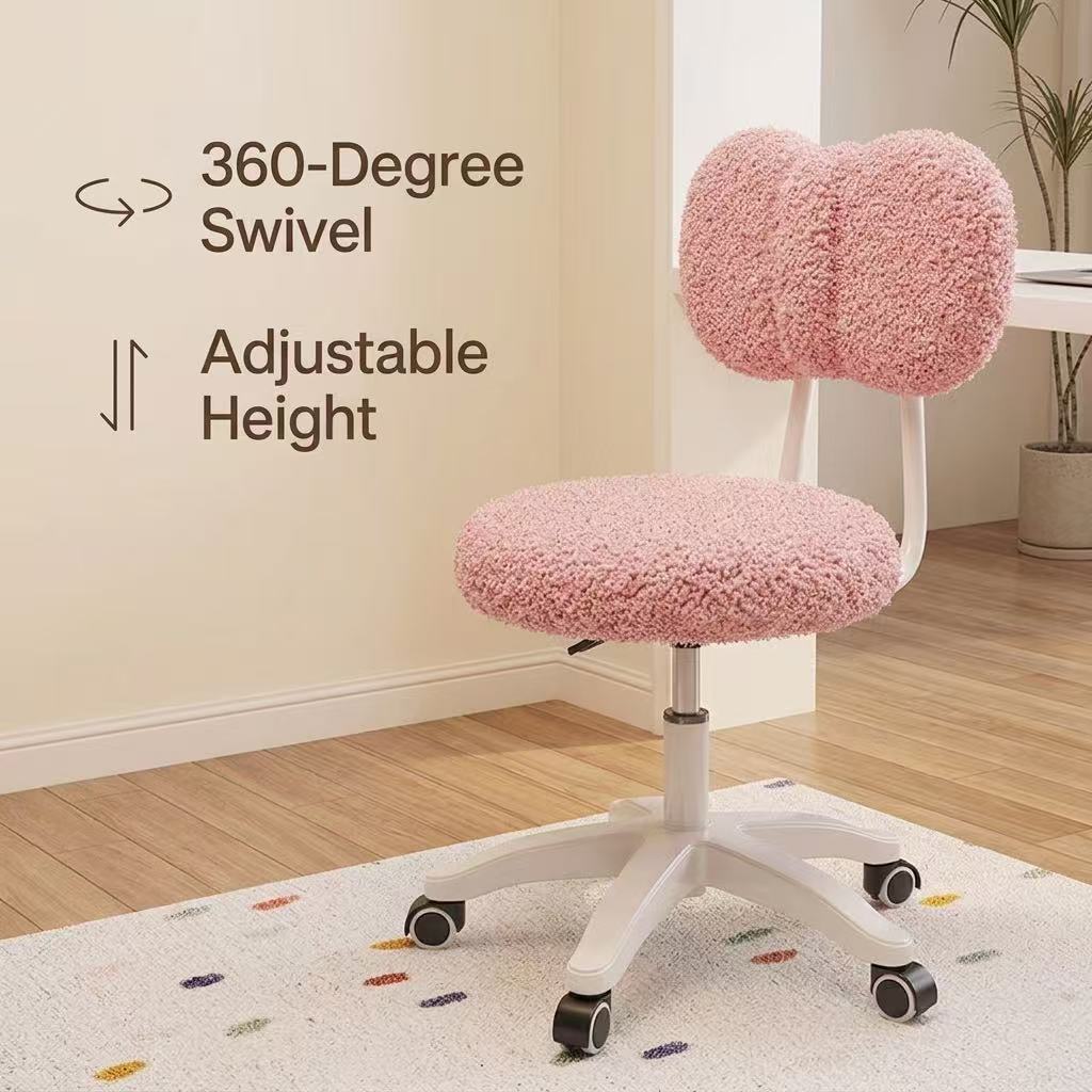 귀여운 부클 회전식 사무실 의자 360 °   회전식  - Office Furniture Home 리뷰 및 가격