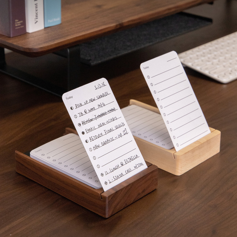 월넛 스탠드가 있는 데일리 리스트 플래너 노트 홀더 - - Office Supply Cart 리뷰 및 가격