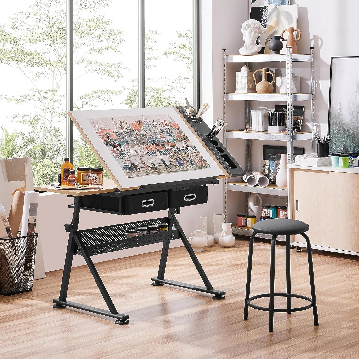 조절 가능한 드래프팅 테이블 아트 데스크와 어울리는 스 - Office Furniture Home 리뷰 및 가격