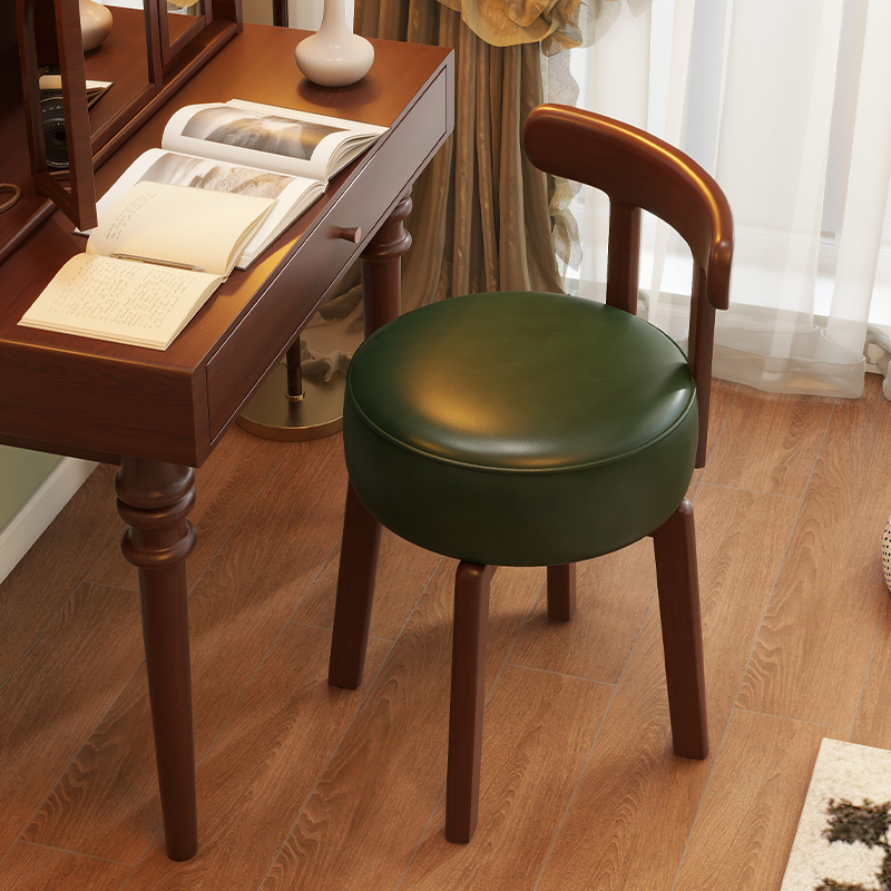 원목 회전 화장 의자, 가죽 쿠션, 침실 화장 의자,  - Office Furniture Home 리뷰 및 가격
