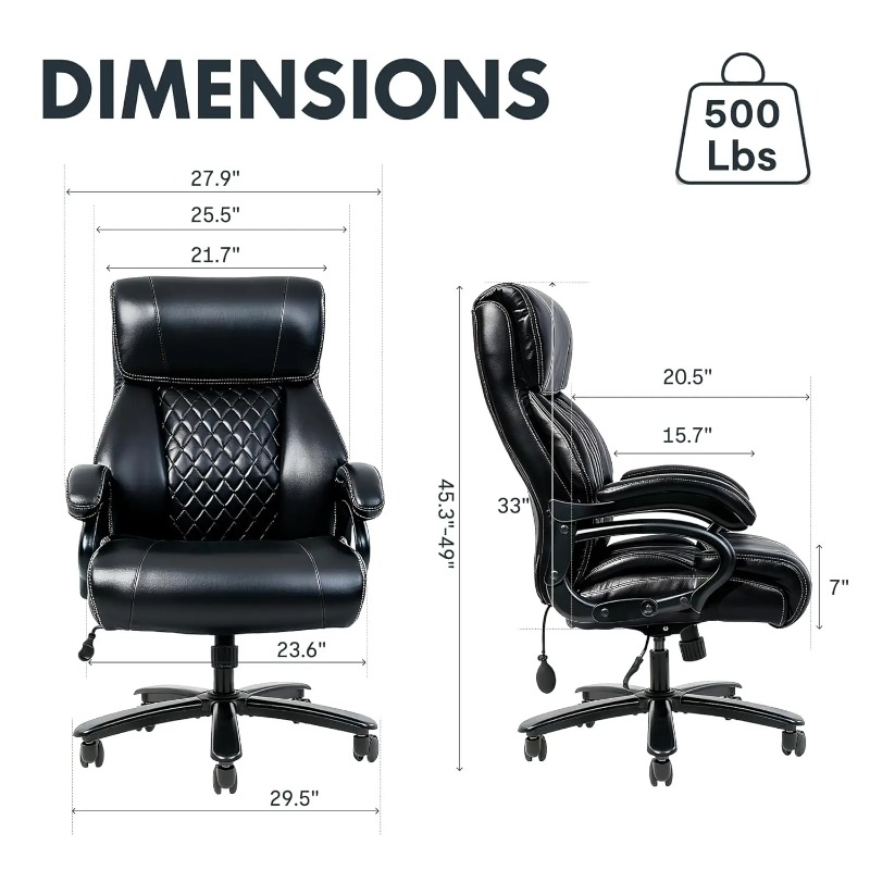 500Lbs 대형 높은 등받이 사무실 의자, 팔걸이가  - Office Furniture Plus 리뷰 및 가격